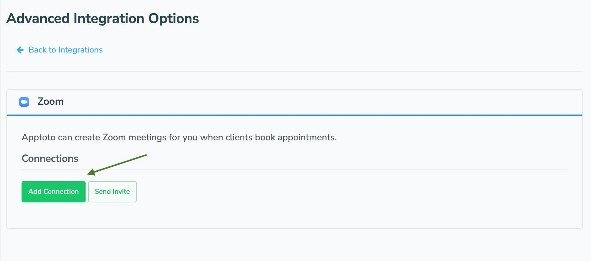 Link your Zoom to Apptoto to have the platform automatically create virtual meeting links for you.