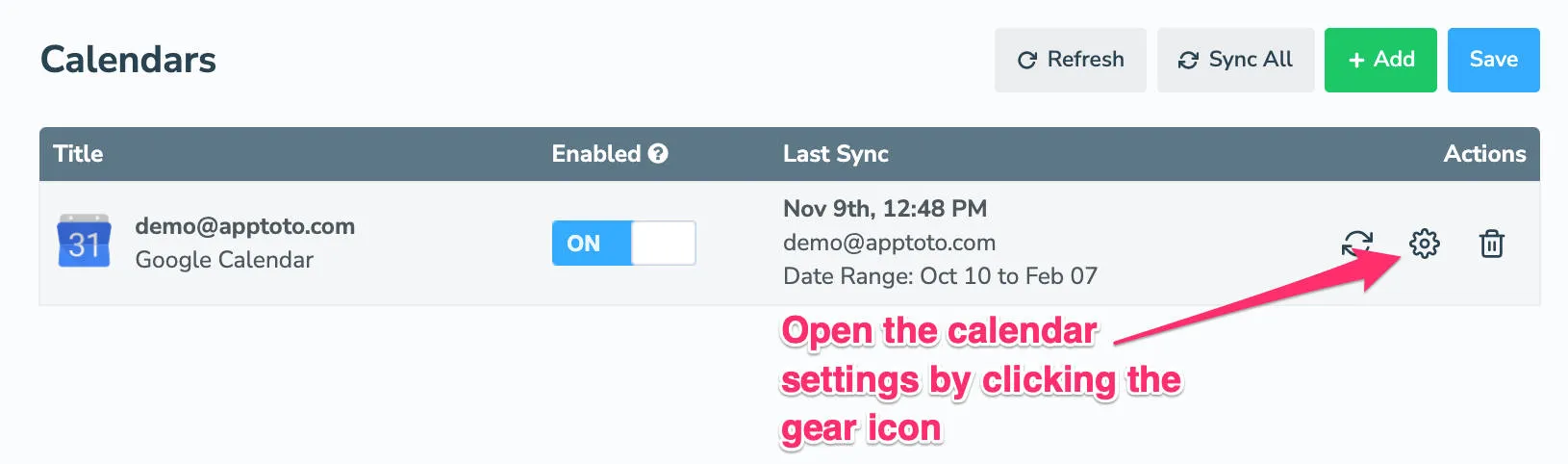 Time zones can be set per calendar via the Settings > Calendar tab