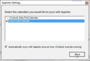Choose the calendar you want to sync in the settings dialog