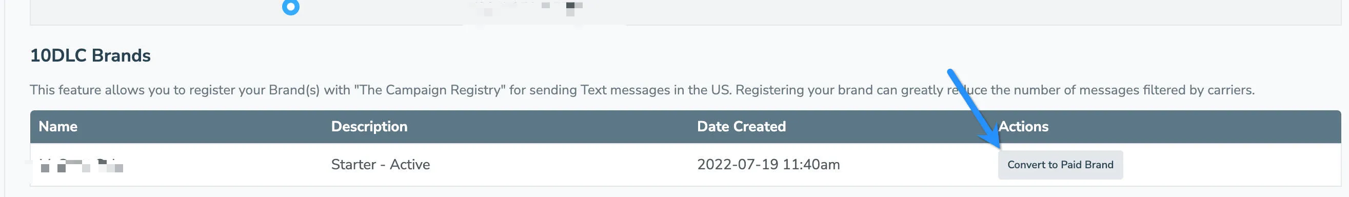 Convert a starter brand to a paid brand