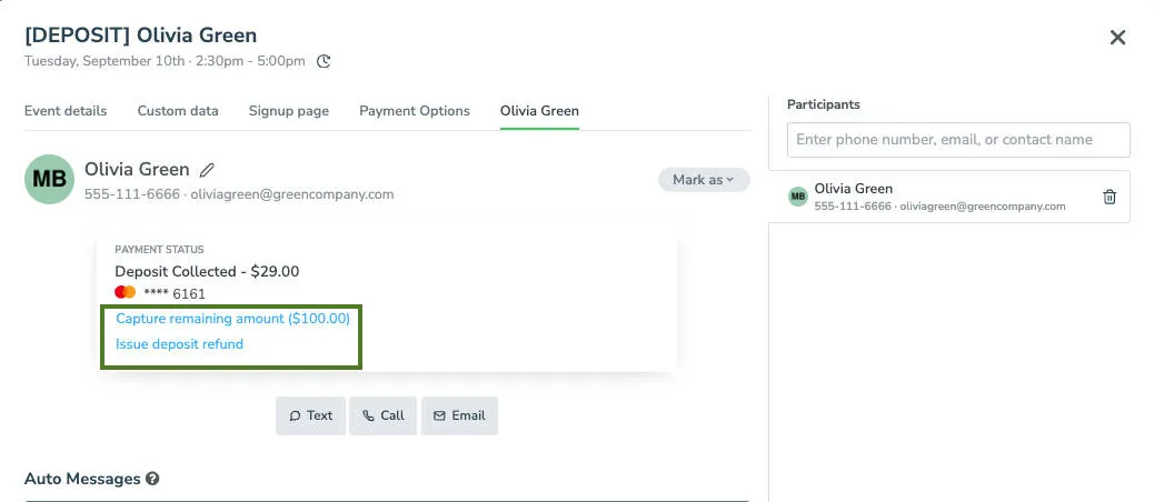 Collect remaining balance for an appointment or issue a refund via the appointment editor.