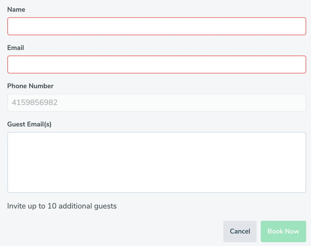 When "allow clients to invite other guests" is enabled, client can add up to 10 guest emails to an appointment.