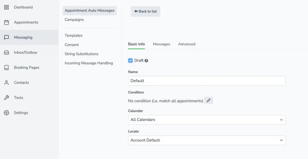 Create multiple message schedules in multiple languages in Apptoto