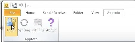 Open Outlook and click "login"