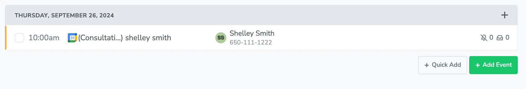 The appointment participant will receive messages after their contact info is manually added