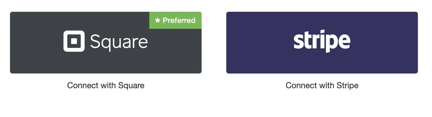 Square and Stripe payment processor logos