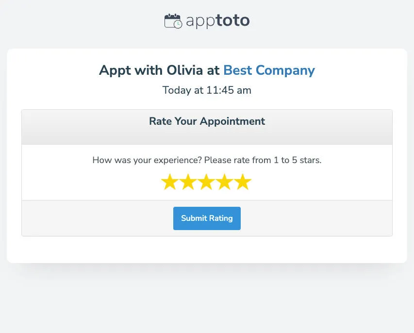 An apptoto review page with a 5-star rating.