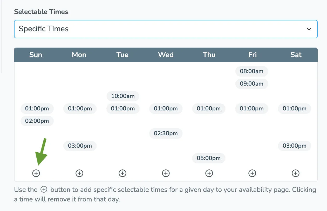 add a availability time slot to a day
