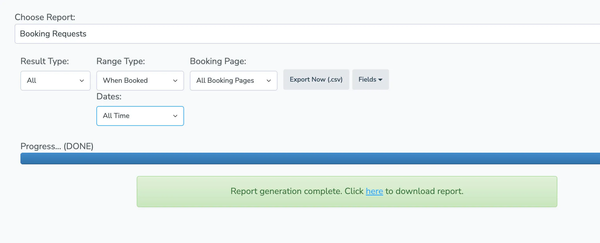apptoto booking report download