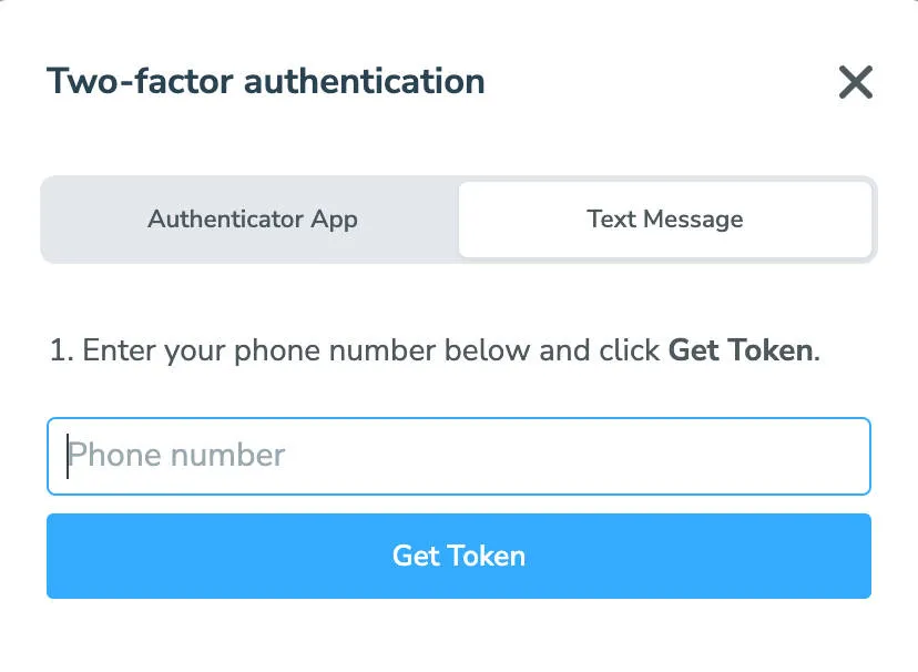 2FA authentication using text messages in Apptoto