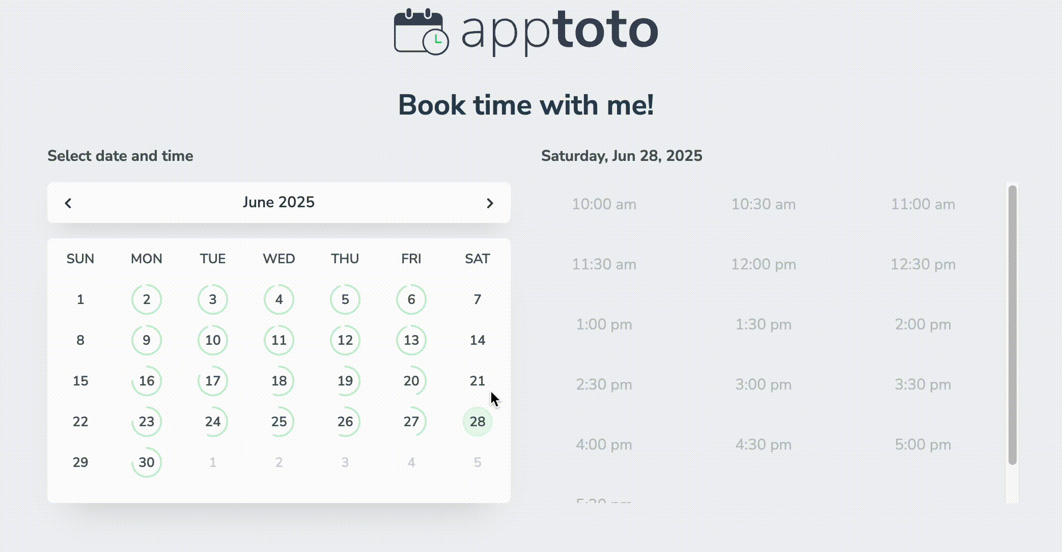Gif displaying availability shifting due to availability overrides from one week to the next.