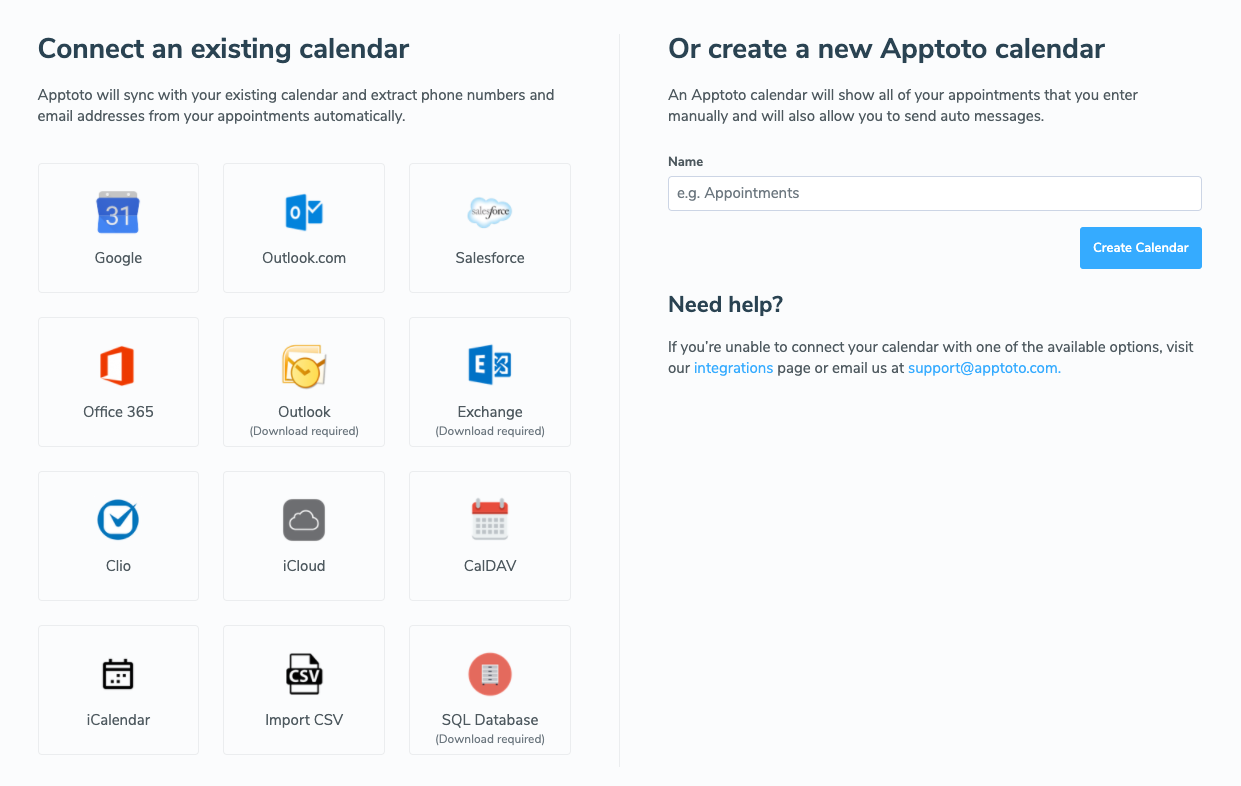 Connect Your Calendar - Apptoto