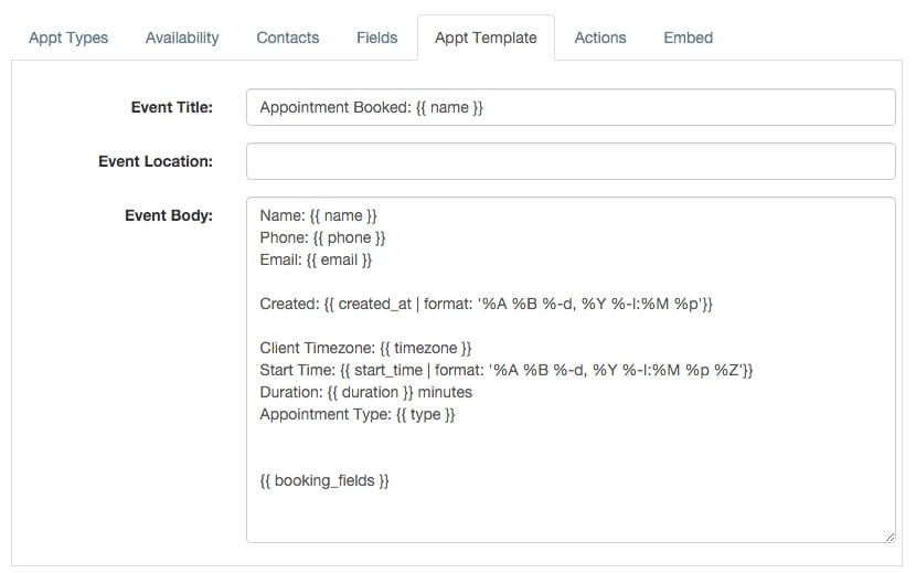 Booking Appointment Template Apptoto